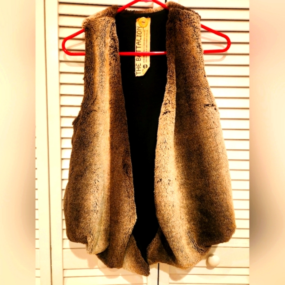 Faux Fur Vest by The Battalion. Small